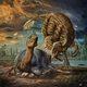 A pair of giant Oviraptors, Beibeilong sinensis, guarding their nest.